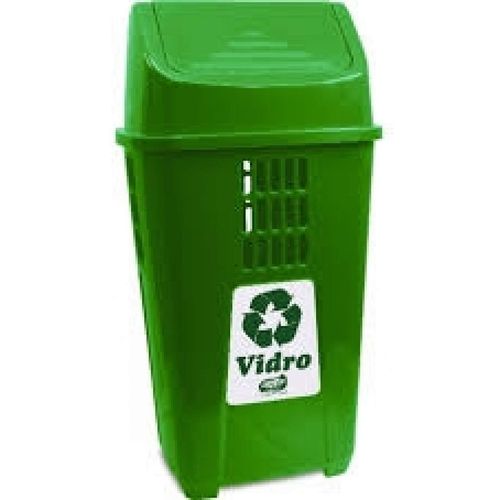 Lixeira Basculante 50lt Verde Plasvale