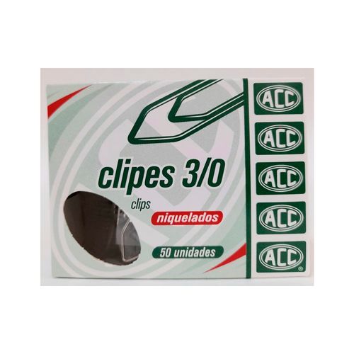 Clipes N3/0 Niquelado C/50 Unidades - Acc
