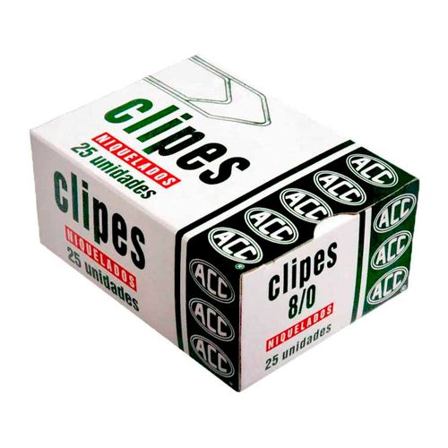 Clipes N8/0 Niquelado C/25 Unidades - Acc