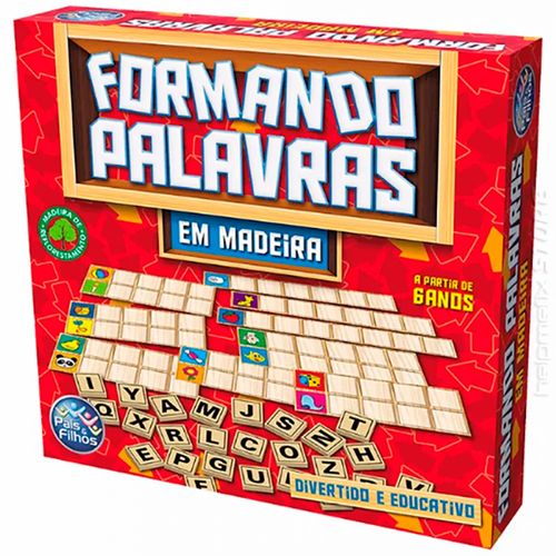 Jogo Formando Palavras Em Madeira Pais e Filhos