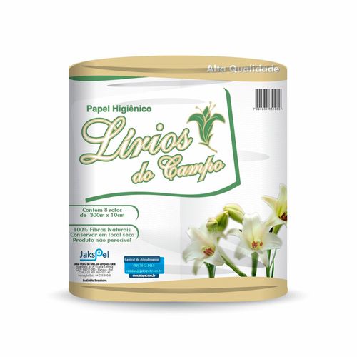 Papel Higienico 500mt Branco Lirio do Campo Pacote C/8