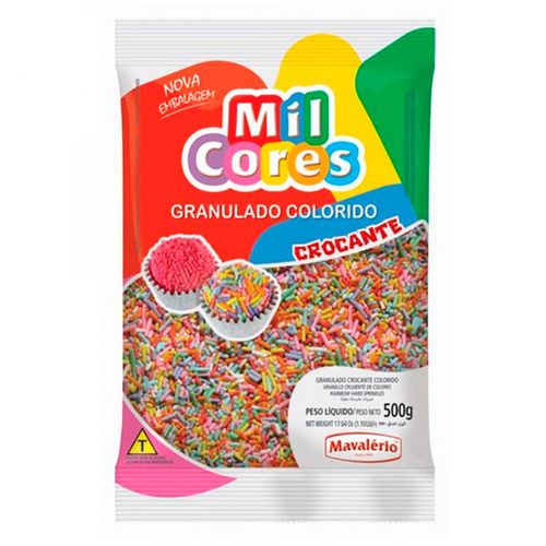 Granulado Crocante Sabor Colorido 500g Mil Cores - Mavalaerio