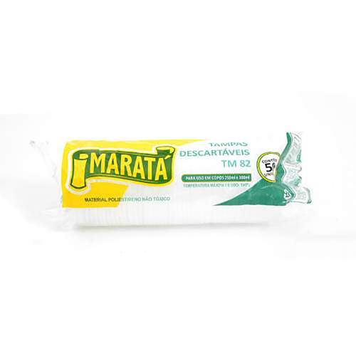 Tampa Para Copo Descartavel 250/300ml Pacote 50 Unidades - Marata
