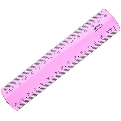 Regua de 15cm New Line Rosa Waleu