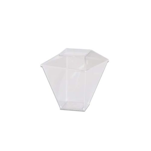 Copo Quadratto Com Tampa 100ml Cristal C/10 Unidades -prafesta