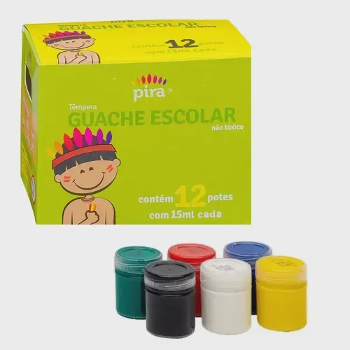 Tinta Guache 15ml Com 12 Unidades Piratininga