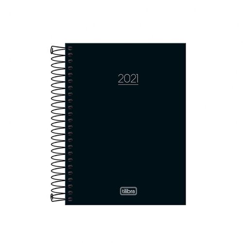 Agenda Espiral Anual Pepper Preto M4 Com 160 Folhas - Tilibra
