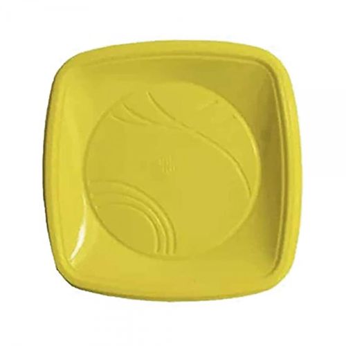 Prato Plastico Descartavel Quadrado 21cm Amarelo Trik C/10 Unidades