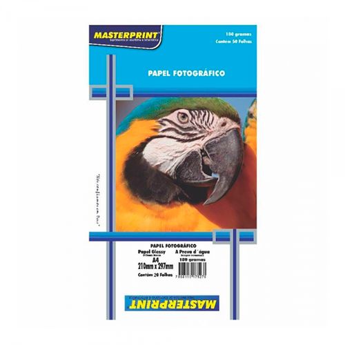 Papel Fotografico Glossy Tamanho A4 180g Masterprint C/20fl