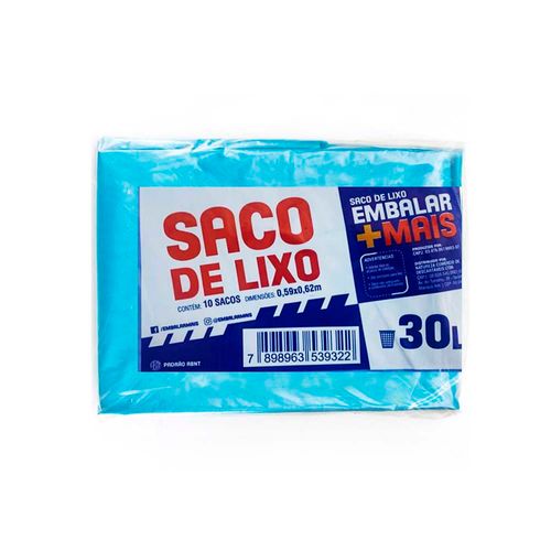Saco Lixo 30lts 59x62cm Com 10 Unidades - Embalar Mais