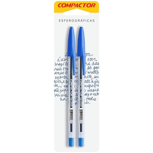 Caneta Esferografica Top 2000 Azul Blister C/ 2 Compactor
