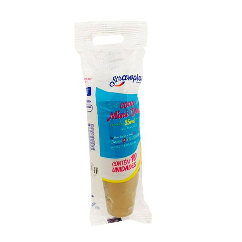 Copo Mini 25ml Dourado Strawplast C/10 Unidades
