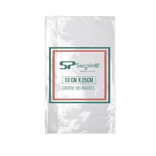Saco Plastico Alta Densidade Tamanho 13x25 N500g Segplast C/100 Unidades
