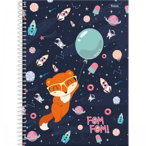 Caderno Universitario Fom Fom Capa Dura - 10 Materias - 160 Folhas   Foroni
