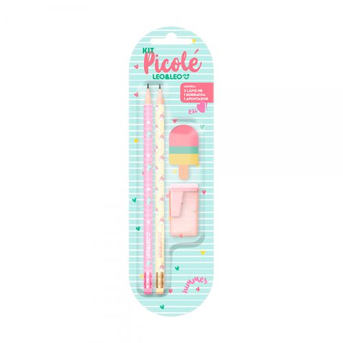 Kit Picole Lapis  Apontador  Borracha Bliter - Leoleo