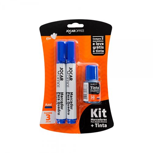 Kit Marcador P/quadro Branco Cor Azul C/2 Unidades  Tinta - Jocar Office