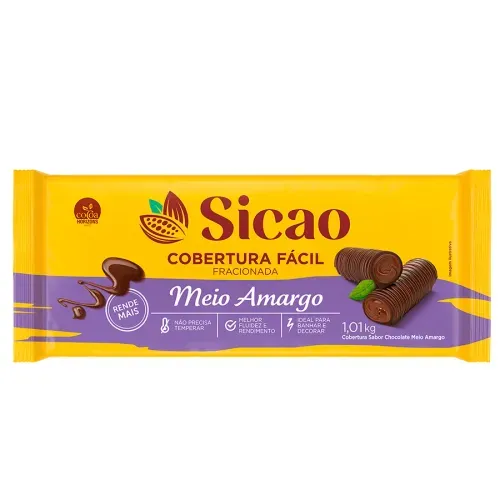 Cobertura Choco Meio Amargo Sicao Dia a Dia Facil 1,01kg