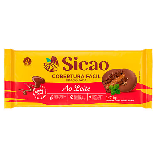 Cobertura Ao Leite Sicao Dia a Dia Barra 1,01kg