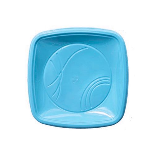Prato Plastico Quadrado 15cm Biodegradavel Azul Com 10 Un - Trik