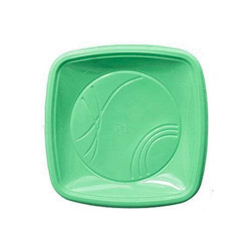 Prato Plastico Quadrado 15cm Biodegradavel Verde Com 10 Un - Trik