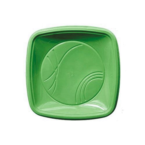Prato Plastico Quadrado 15cm Biodegradavel Verde Escuro Com 10 Un - Trik