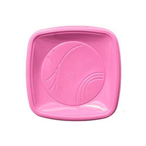 Prato Plastico Quadrado 21cm Biodegradavel Pink Com 10 Un - Trik