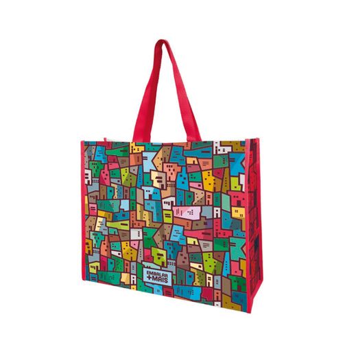 Sacola de Rafia 35x40 Tema Urbano Embalar Mais