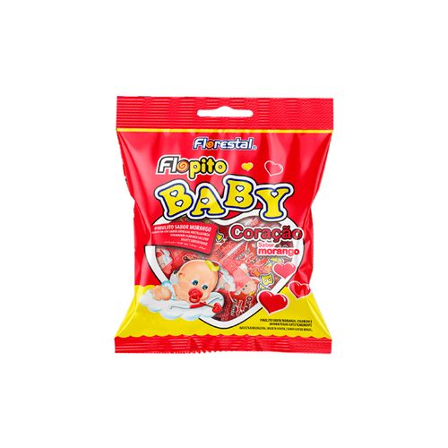 Pirulito Baby Coracao Morango Florestal 200g