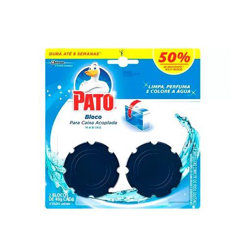 Detergente Sanitario Bloco Para Caixa Acoplada Marine Pato 40g Cada 2 Unidades