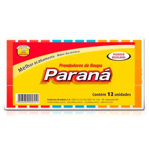 Prendedor de Roupas Plastico C/12 Unidades Parana