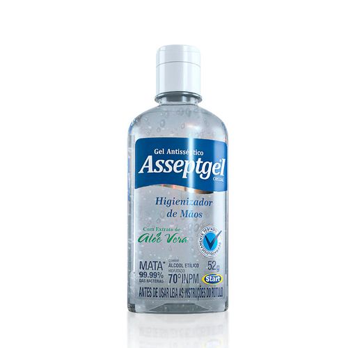 Gel Antisseptico Asseptgel Cristal 52g