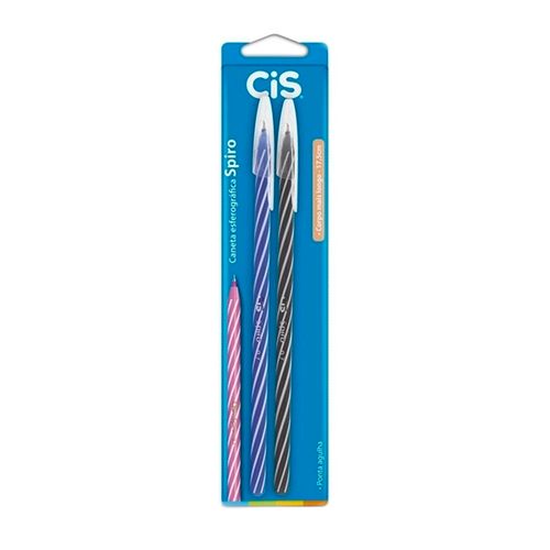 Caneta Esferografica Spiro 0.7 Azul/preta Blister Com 2 Un -cis