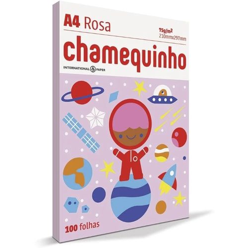 Chamequinho Papel A4, 210 X 297 Mm, 100 Folhas, Rosa