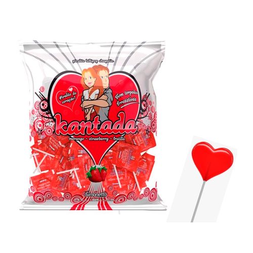 Pirulito Kantada Morango 500g - Simonetto
