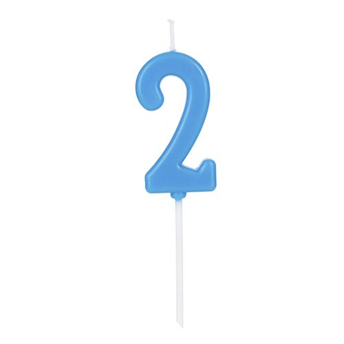 Vela Aniversario Pick Azul N2 Silver