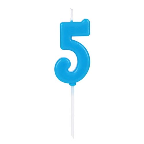 Vela Aniversario Pick Azul N5 Silver