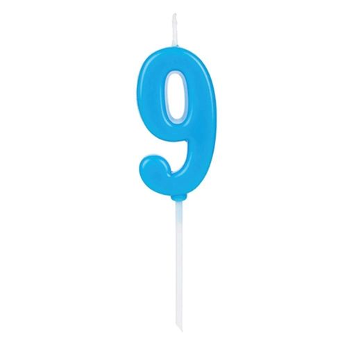 Vela Aniversario Pick Azul N9 Silver