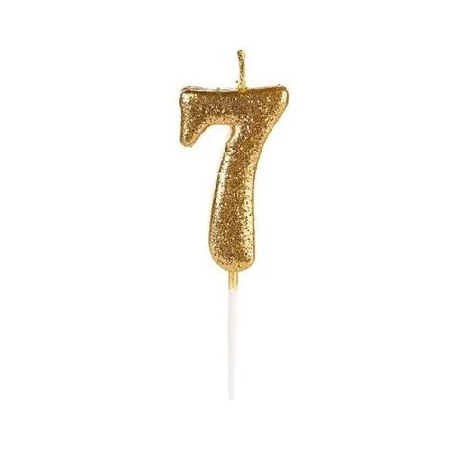 Vela Aniversario Pick Dourada N7 Silver