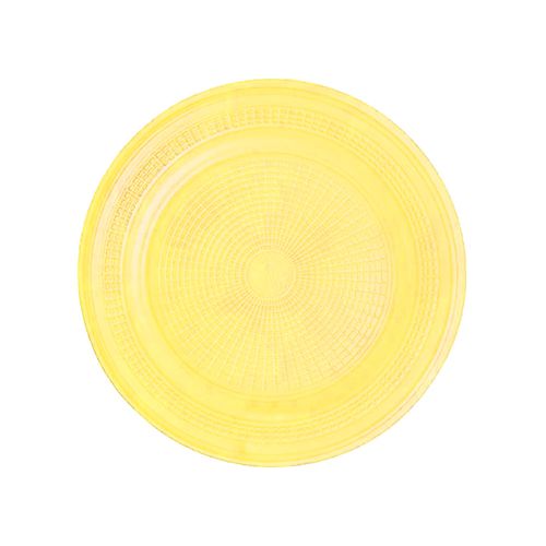 Prato Plastico Redondo 18cm Biodegradavel Amarelo Trik C/10