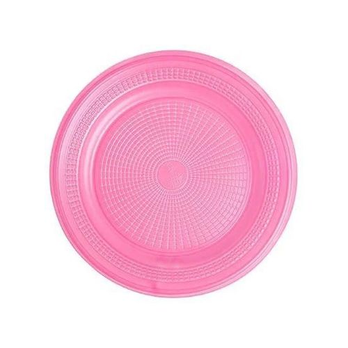 Prato Plastico Redondo 18cm Biodegradavel Rosa Trik C/10