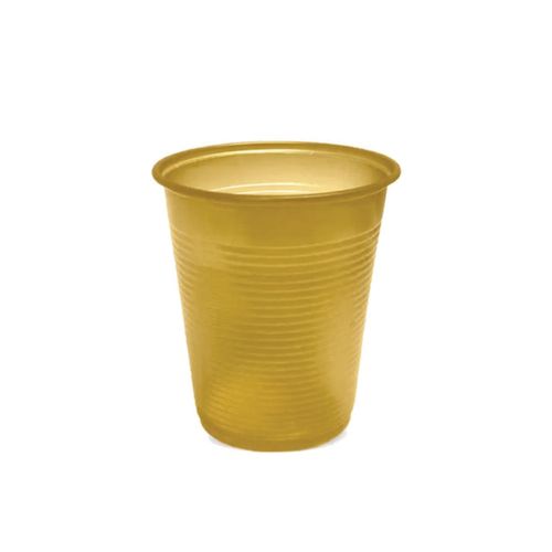 Copo Plastico 200ml Biodegradavel Trik Dourado C/50