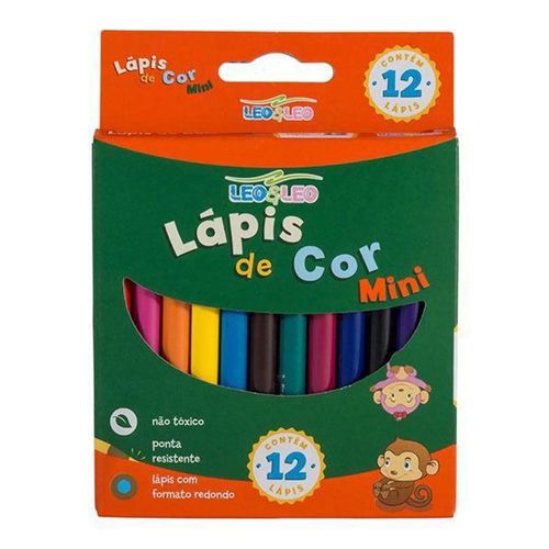 Lapis de Cor 12 Cores Mini Sextavado Leo  Leo
