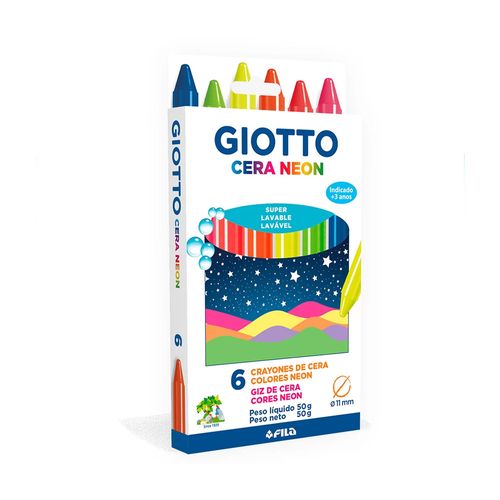 Giz de Cera 6 Cores Maxi Neon Giotto