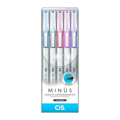 Caneta Esferografica Minus 0.4 Cis Estojo C/5