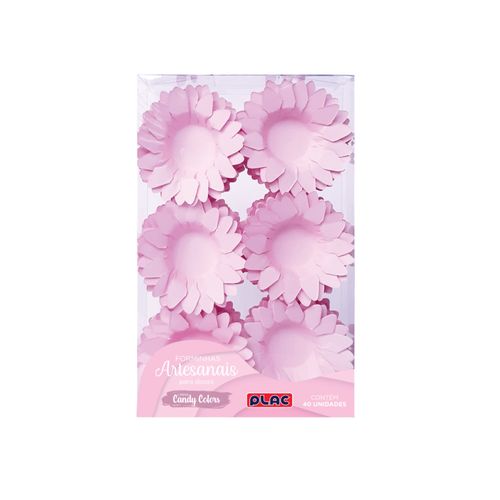 Forminha Girassol Candy Rosa Plac Pc40