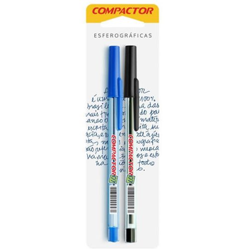 Caneta Esfe 07 Az/pt Blister C/2 Compactor