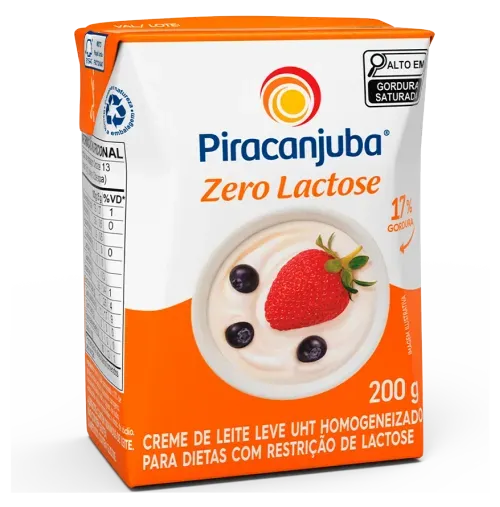 Creme de Leite Lv 15 Gord 0 Lactose Piracanjuba 200g
