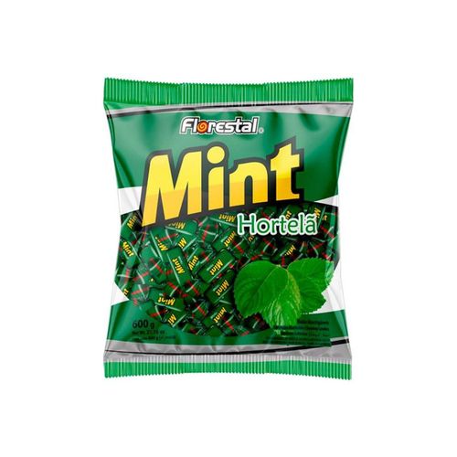 Bala Mint Hortela Mastigavel Florestal 500g 100unidades