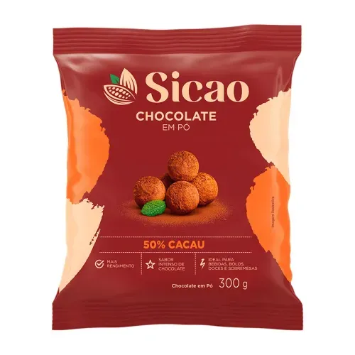 Chocolate Em Po 50 Cacau Sicao 300g.