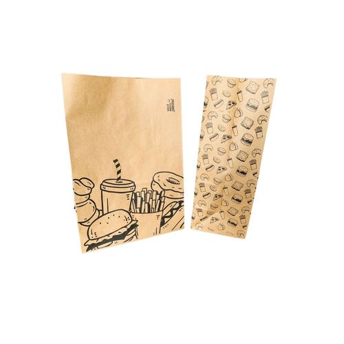 Saco Pap Kraft Tam P Delivery Lanches Stamp C/50